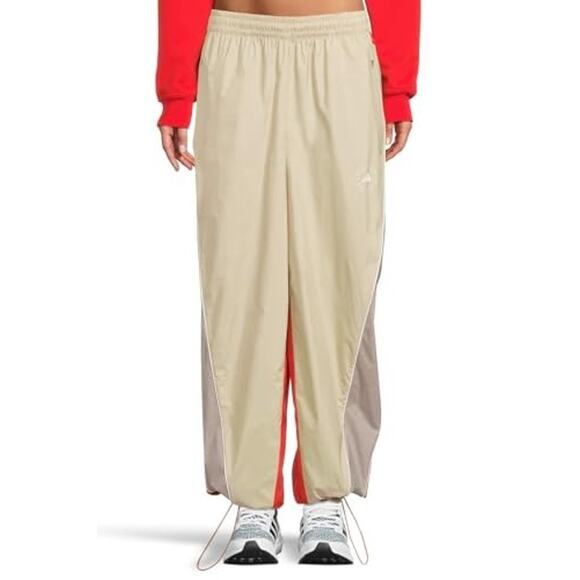 NWT adidas Women's Track Pants, Desert Sand/Smc/Red-Size SMALL